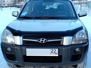 Дефлектор капота (мухобойка) Hyundai Tucson 2004-2007 (Хюндай Туксон) SIM